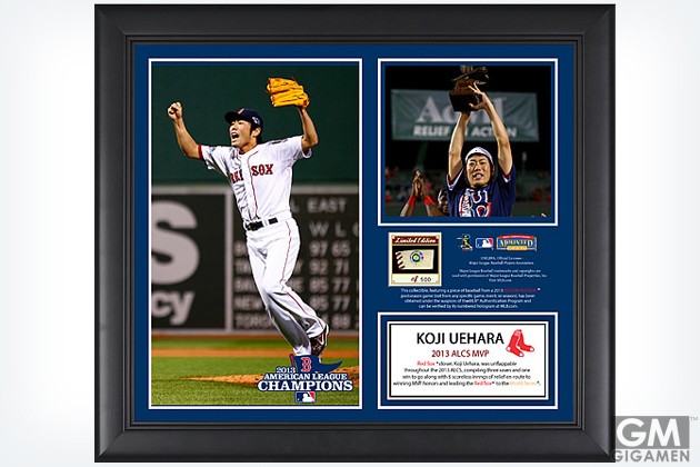 gigamen_Boston_Red_Sox_Koji_Uehara_2013_American_League_Champions_MVP_Framed_Collage_with_Game-Used_Baseball